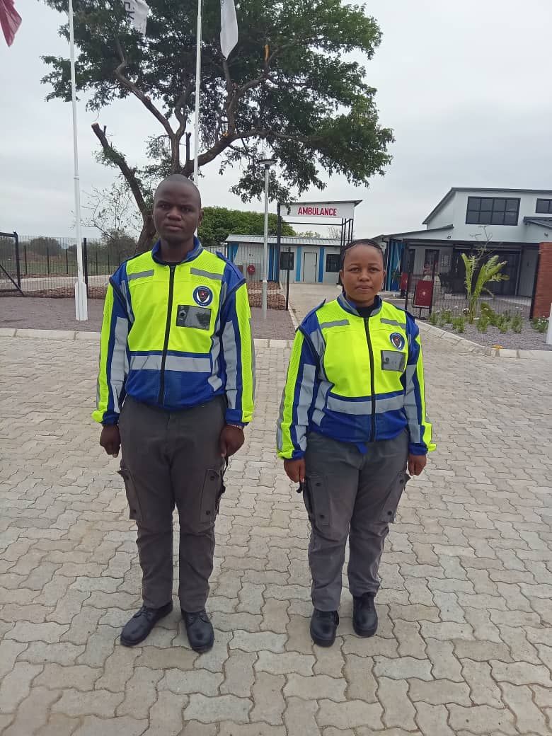 Two Kedith tactical officers on post at the clinic
