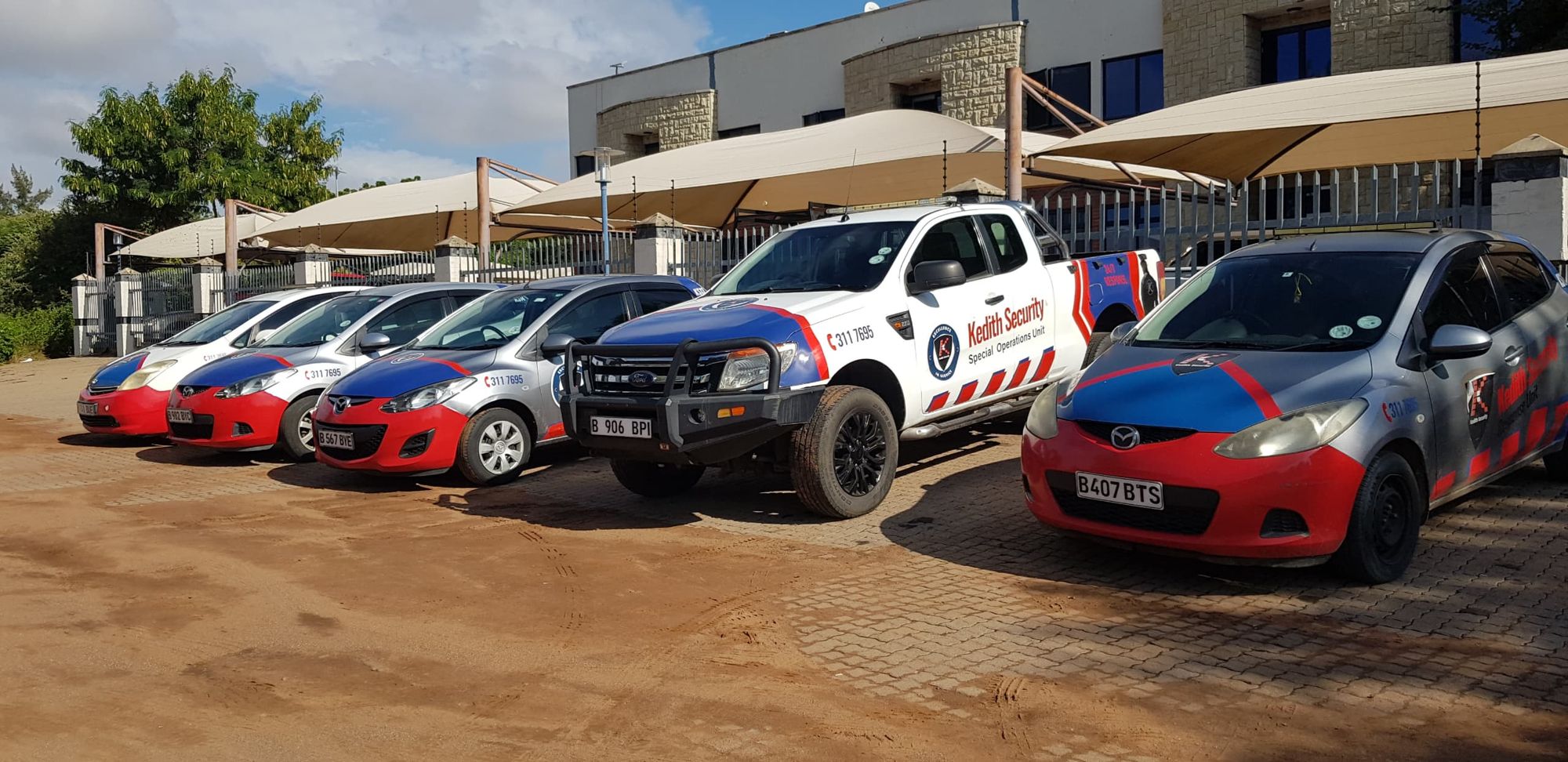 Kedith Security response fleet at the Gaborone head office