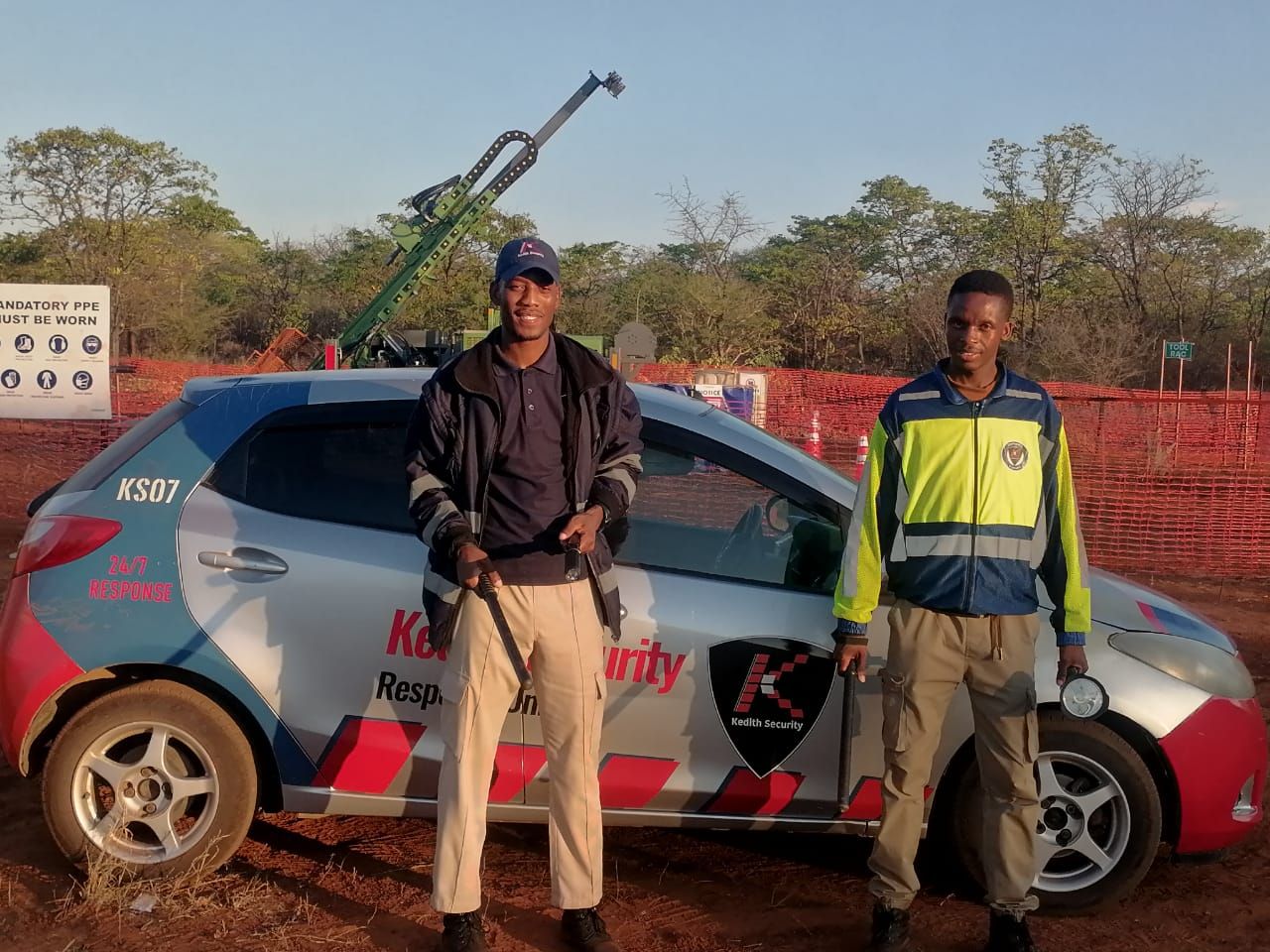 Kedith officers with Response Unit KS07 at the drilling site