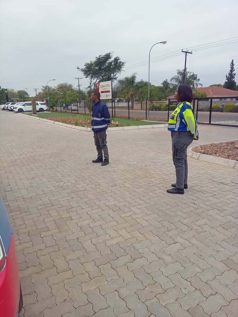 Kedith officers at the entrance of Duma Boko School