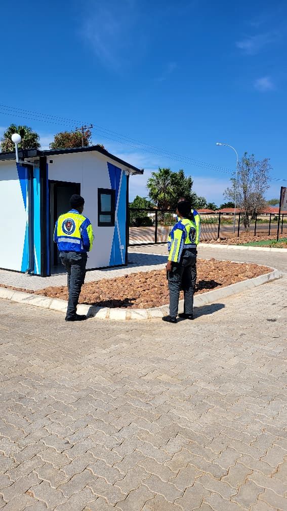 Kedith tactical officers at the Duma Boko School guardhouse